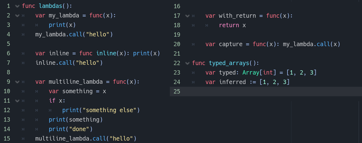 Lambdas and typed arrays in GDScript