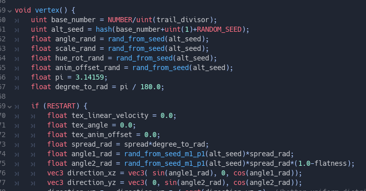 Example of particle shader code